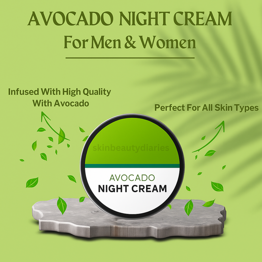 Avocado Night Cream – Skin Whitening, Dark Spots, Wrinkles & Dark Circles | Hydrating & Brightening Face & Body Cream