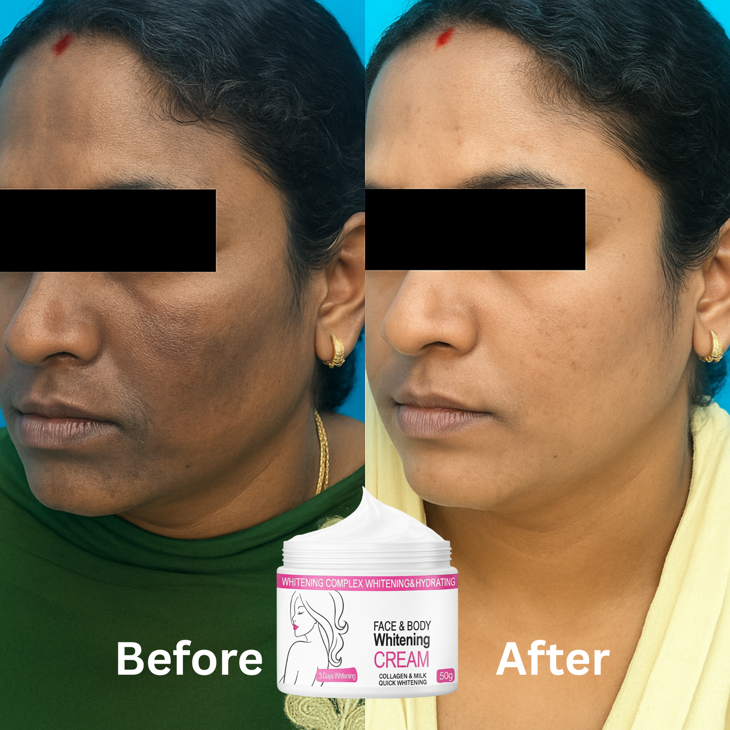 Skin Whitening Cream for Men & Women | Safe for All Skin Types | Instant Glow & Brightening | 50g Pack of 1