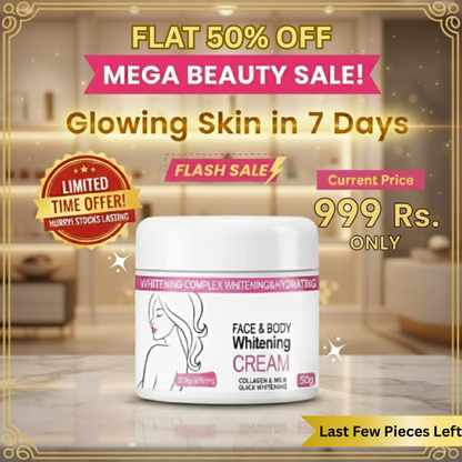 Skin Whitening Cream for Men & Women | Safe for All Skin Types | Instant Glow & Brightening | 50g Pack of 1