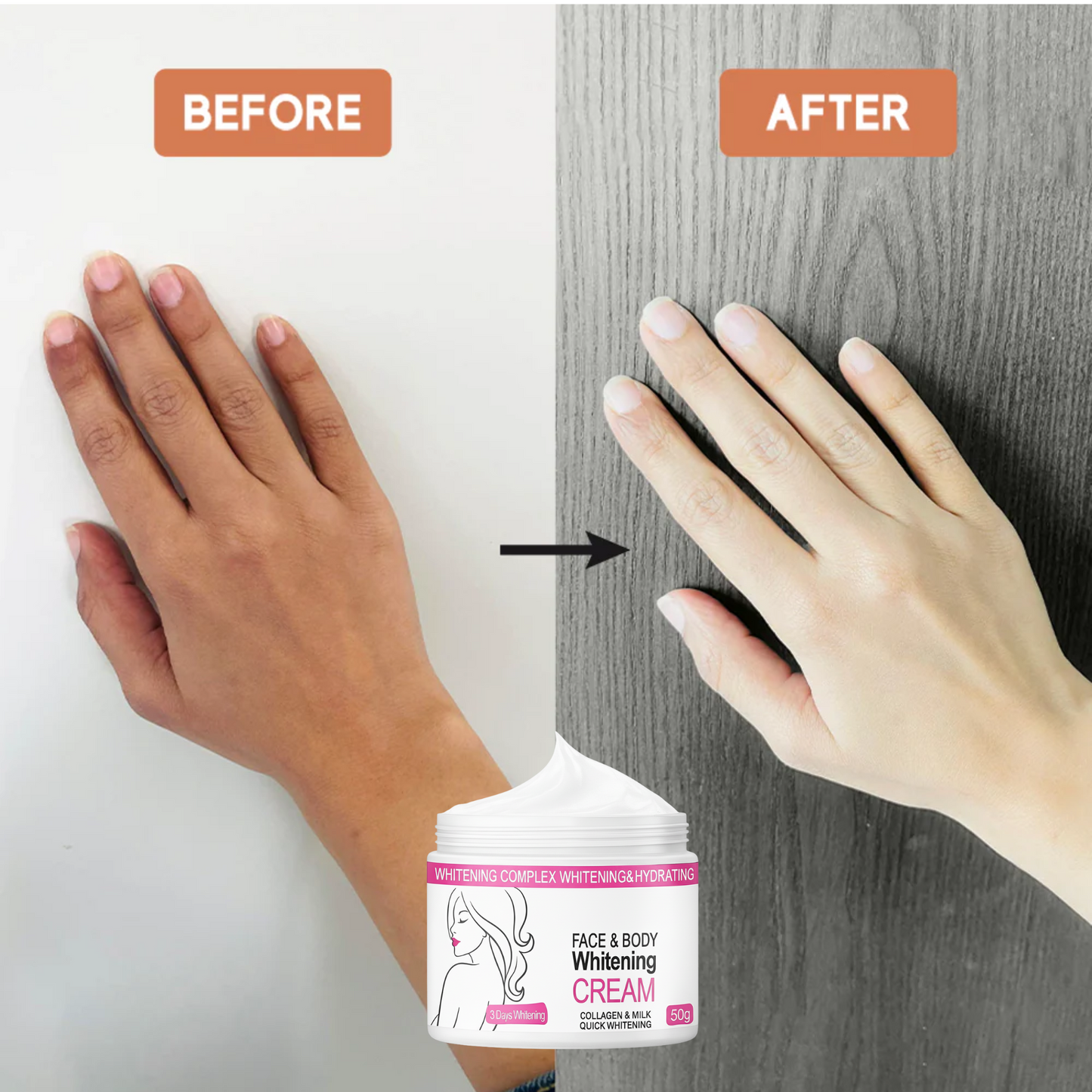 Skin Whitening Cream for Men & Women | Safe for All Skin Types | Instant Glow & Brightening | 50g Pack of 1