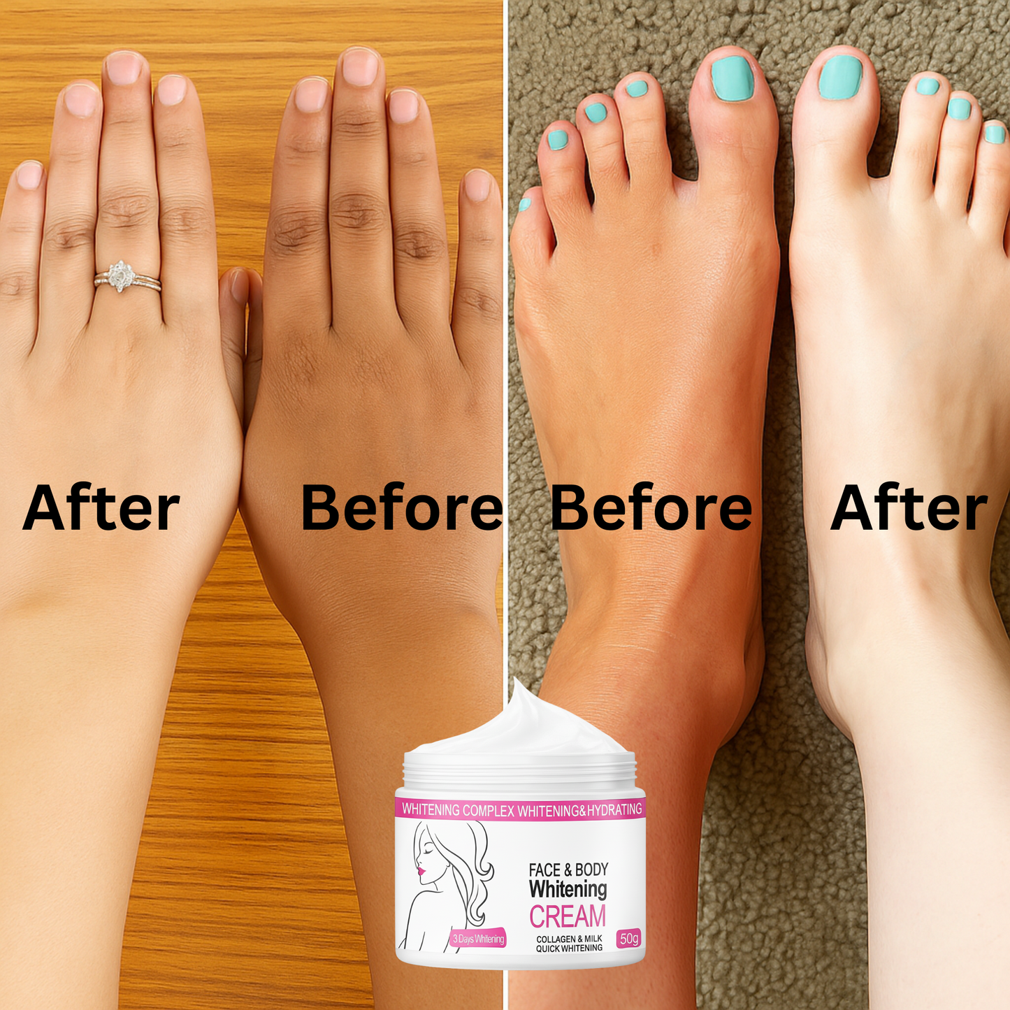 Skin Whitening Cream for Men & Women | Safe for All Skin Types | Instant Glow & Brightening | 50g Pack of 1