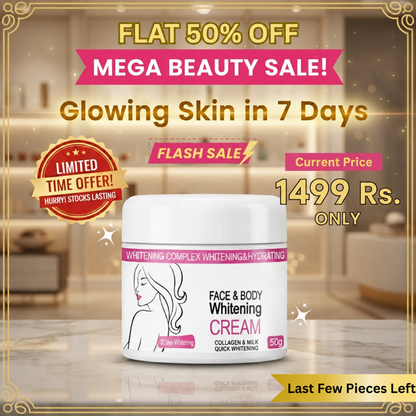 Skin Whitening Cream for Men & Women | Safe for All Skin Types | Instant Glow & Brightening | 50g Pack of 1
