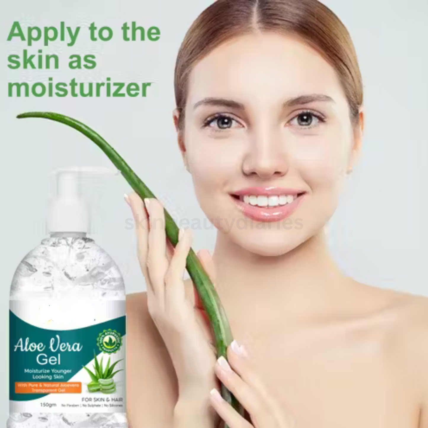 Aloe Vera Gel for Skin & Hair – Deep Moisturizing, Non-Sticky & Premium Formula (Pack of 2)