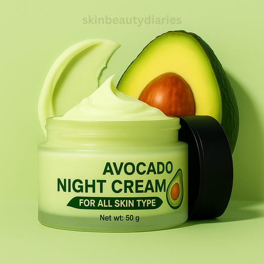Avocado Night Cream – Skin Whitening, Dark Spots, Wrinkles & Dark Circles | Hydrating & Brightening Face & Body Cream